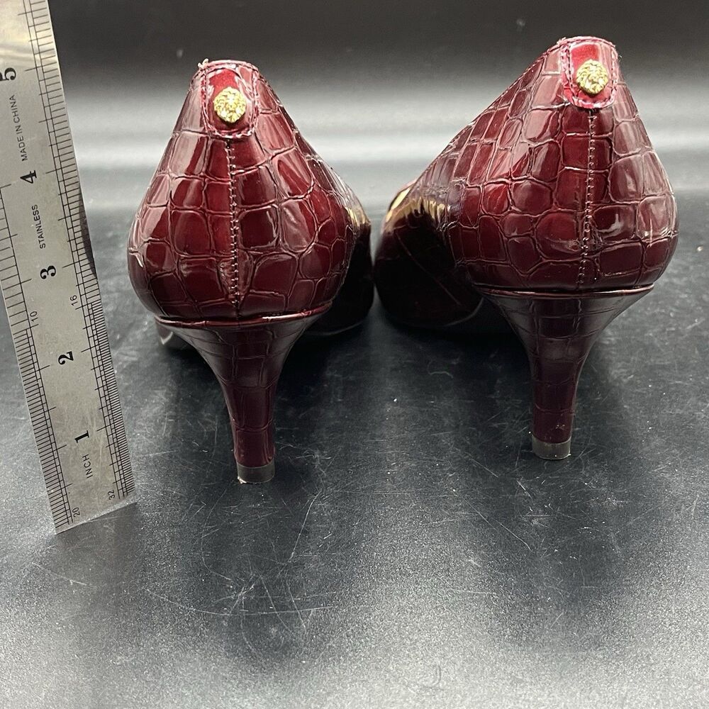 Anne Klein red Felice Iflex Pumps Women Size 7.5M Kitten Patent Leather Heels - Picture 4 of 7